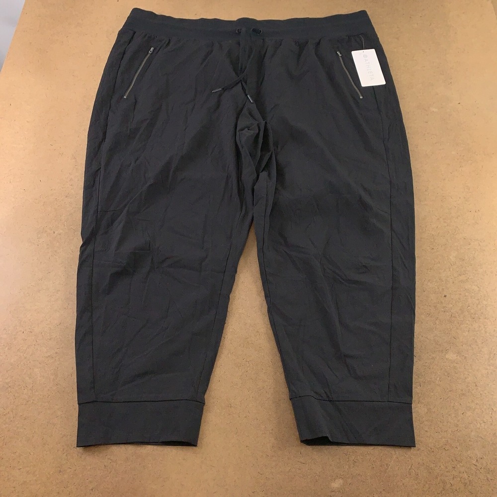 Athleta Women's Size 26 Fitted Black Mid Rise Trekkie North Jogger Pants NWT